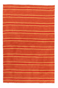 Moderner Wollteppich in Orange – handgeknüpft, 196 × 291 cm
