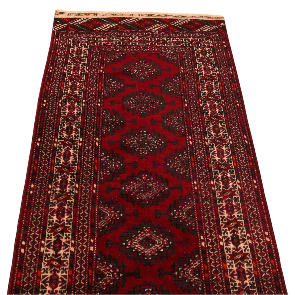 Afghanischer Baloutsch-Läufer – handgeknüpfter Orientteppich aus Wolle, 268 × 85 cm