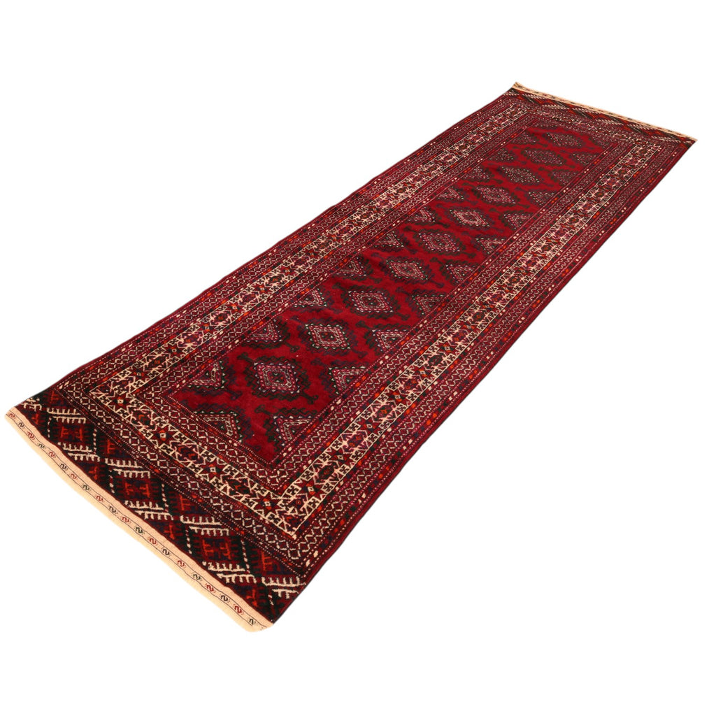 Afghanischer Baloutsch-Läufer – handgeknüpfter Orientteppich aus Wolle, 268 × 85 cm