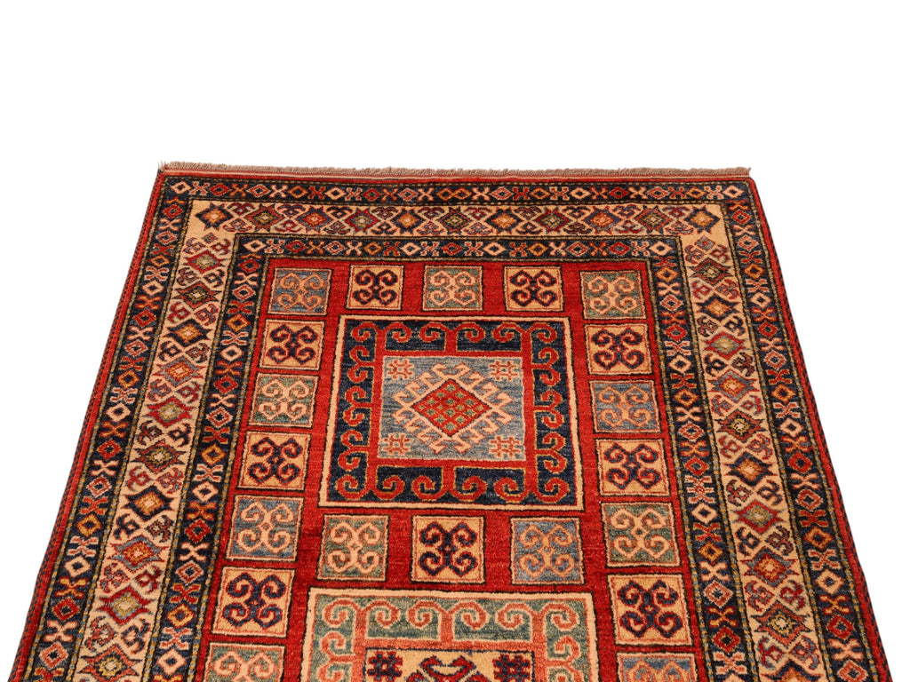 Kazak-Orientteppich – handgeknüpft, Wolle auf Wolle, 200 × 128 cm