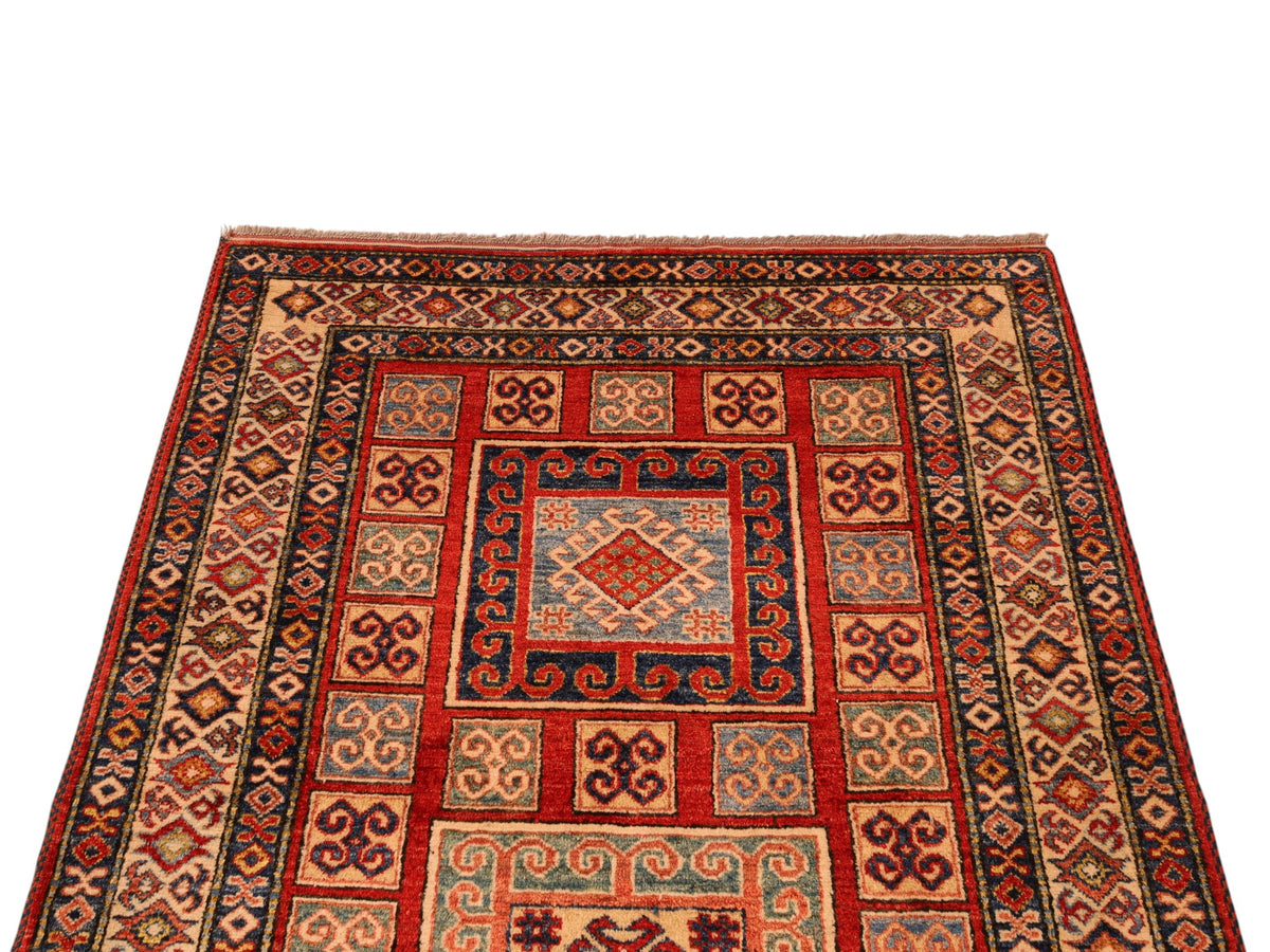 Kazak-Orientteppich – handgeknüpft, Wolle auf Wolle, 200 × 128 cm