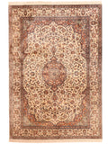 Kaschmir-Teppich aus reiner Seide – handgeknüpft, 248 × 170 cm