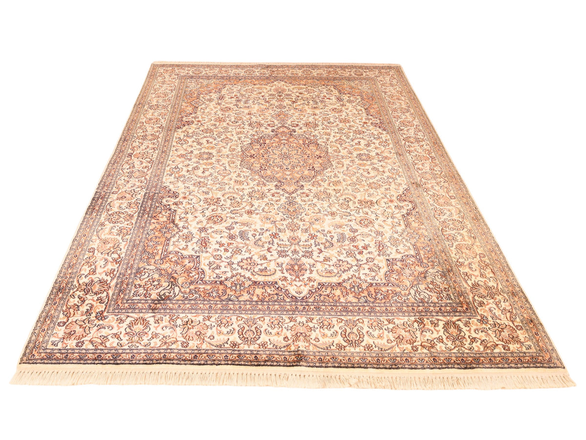 Kaschmir-Teppich aus reiner Seide – handgeknüpft, 248 × 170 cm