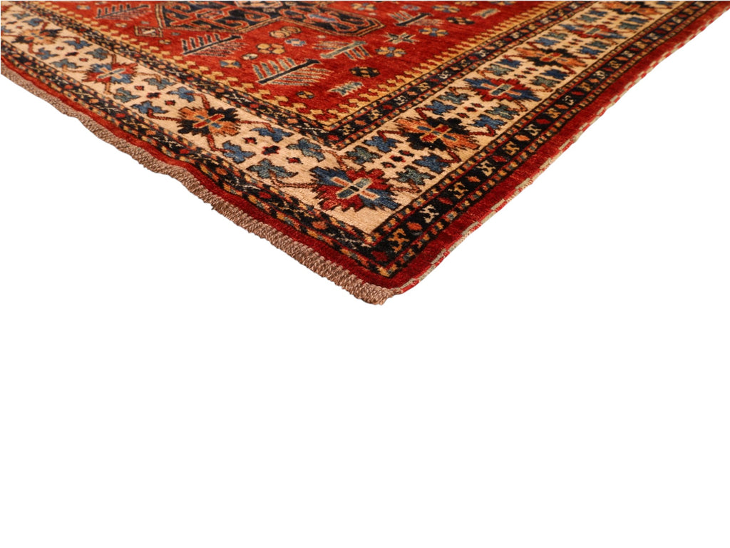 Kazak-Orientteppich aus Wolle – handgeknüpft, Rot, 190 × 142 cm
