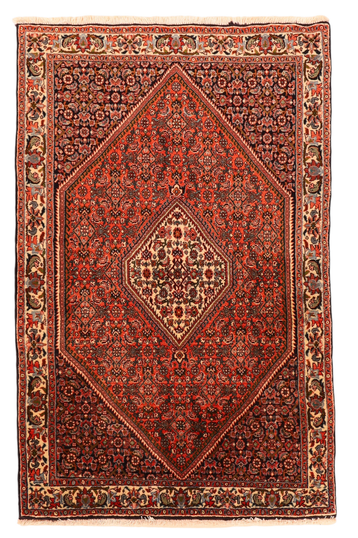 Bidjar-Perserteppich aus Wolle – handgeknüpft, Rot, 150 × 90 cm