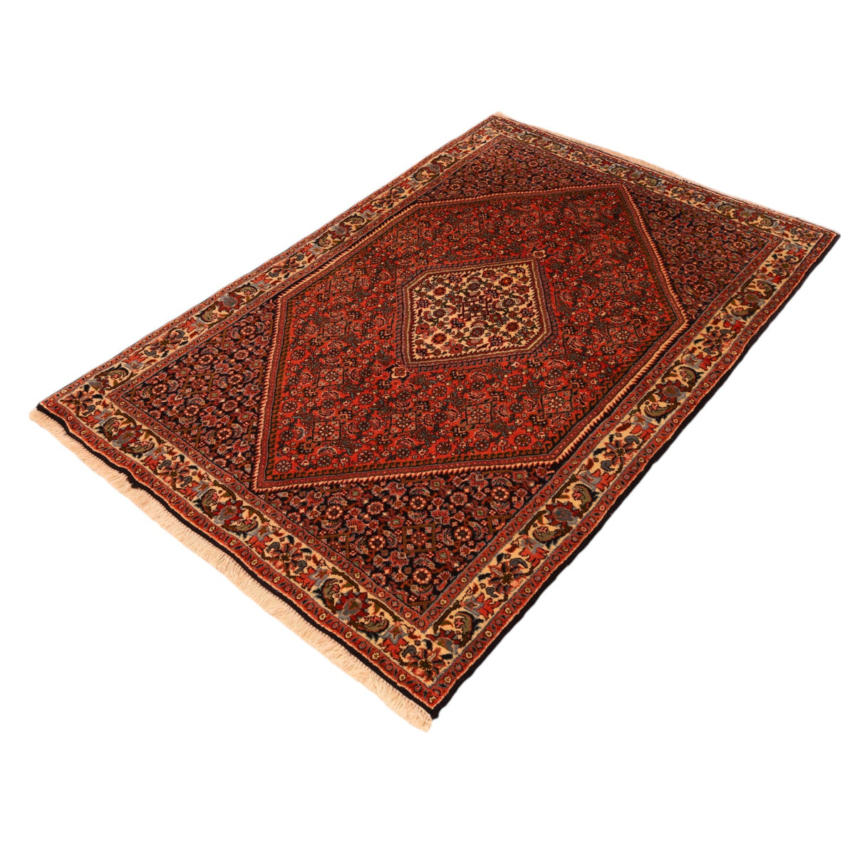 Bidjar-Perserteppich aus Wolle – handgeknüpft, Rot, 150 × 90 cm