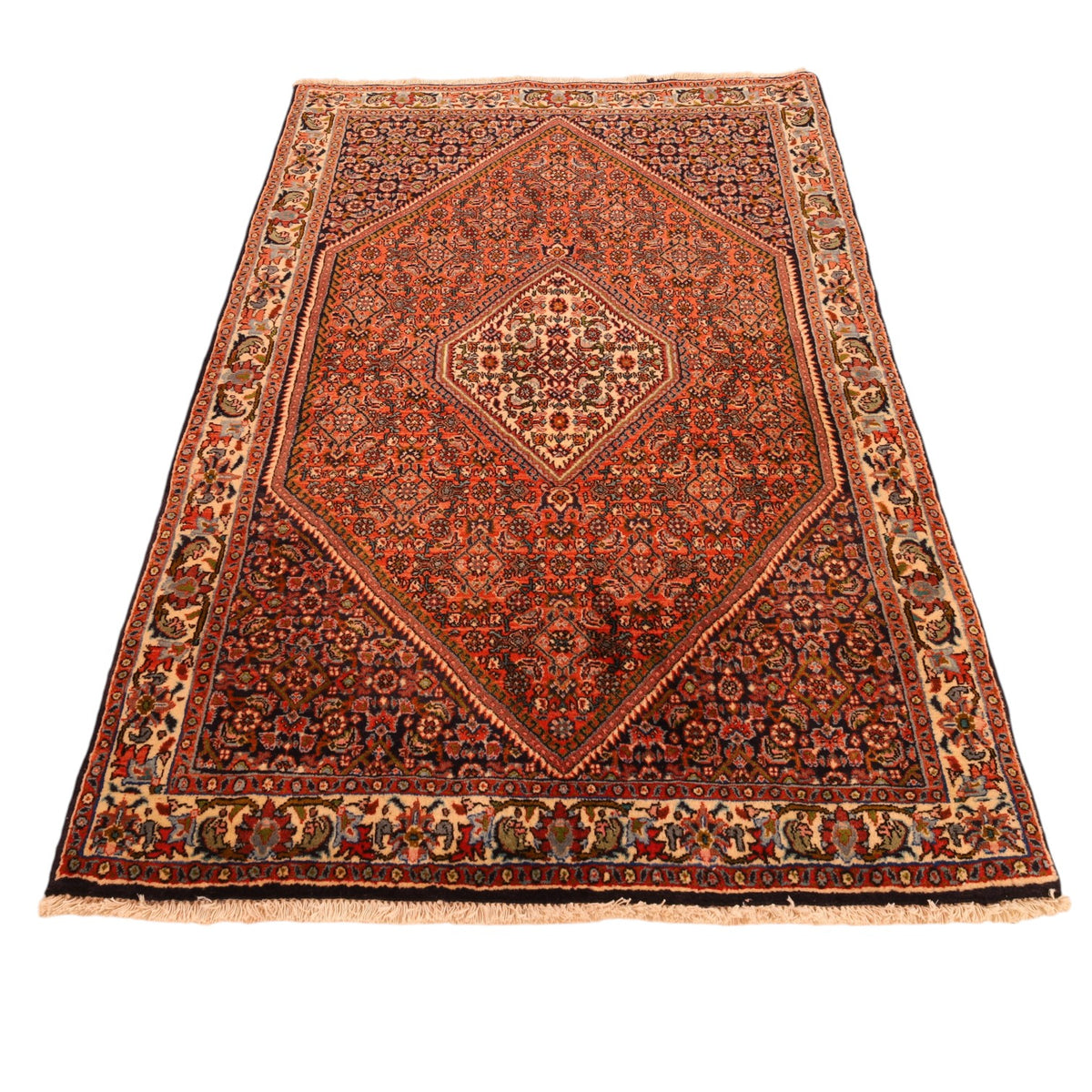 Bidjar-Perserteppich aus Wolle – handgeknüpft, Rot, 150 × 90 cm