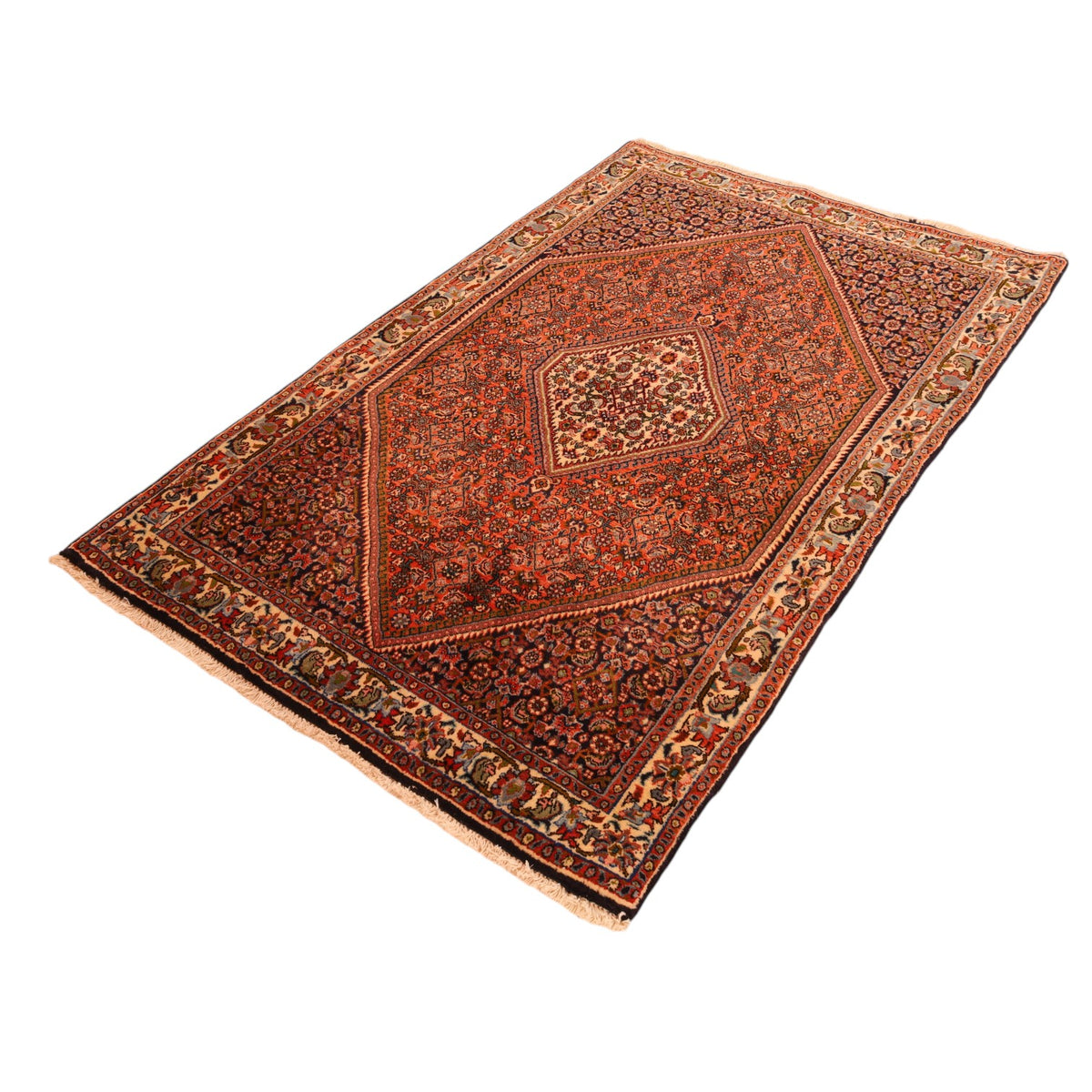 Bidjar-Perserteppich aus Wolle – handgeknüpft, Rot, 150 × 90 cm