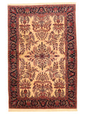 Chinesischer Wollteppich – handgeknüpft, Beige, 163 × 128 cm