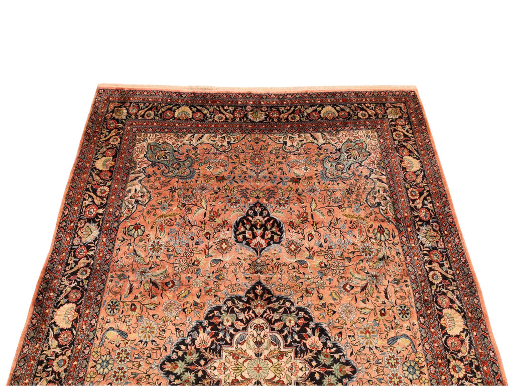 Chinesischer Seidenteppich – handgeknüpft, Seide auf Seide, 242 × 155 cm