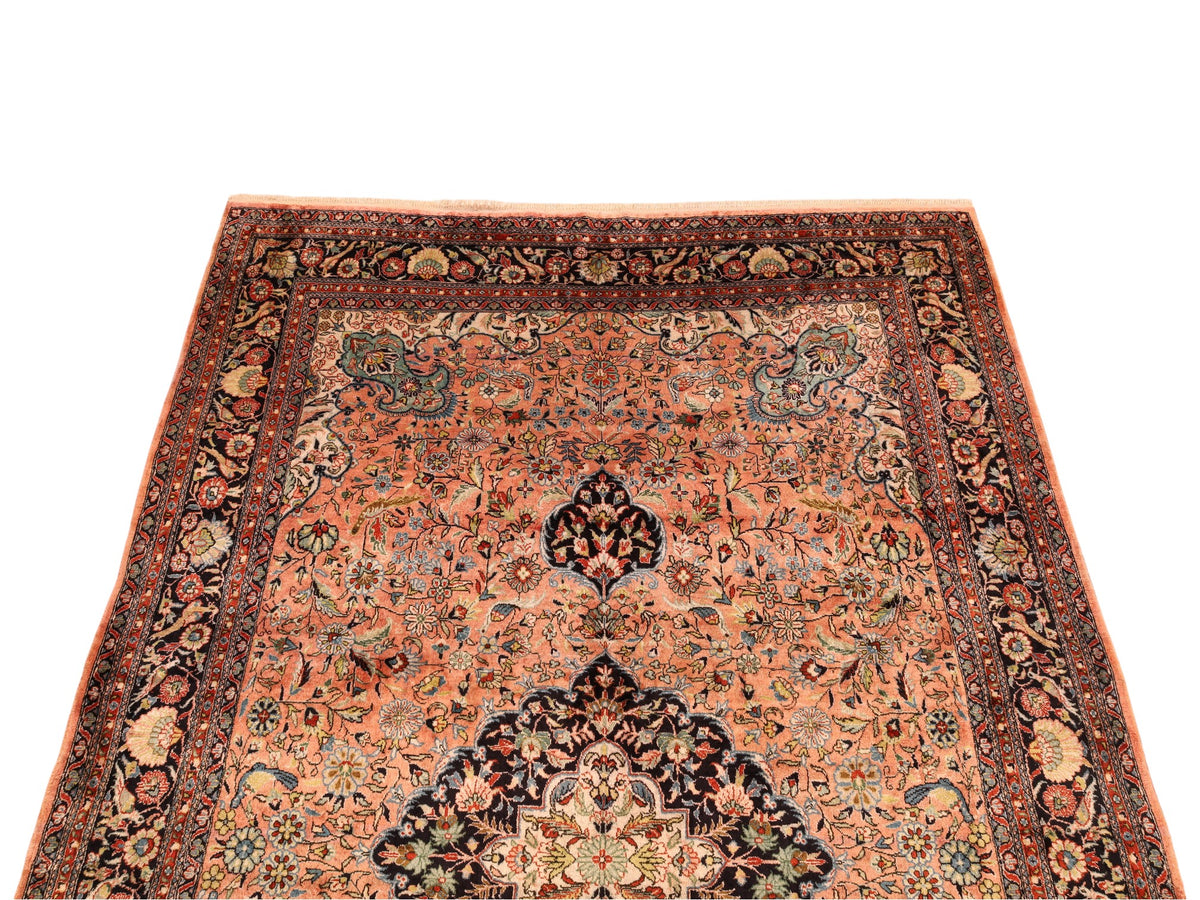 Chinesischer Seidenteppich – handgeknüpft, Seide auf Seide, 242 × 155 cm