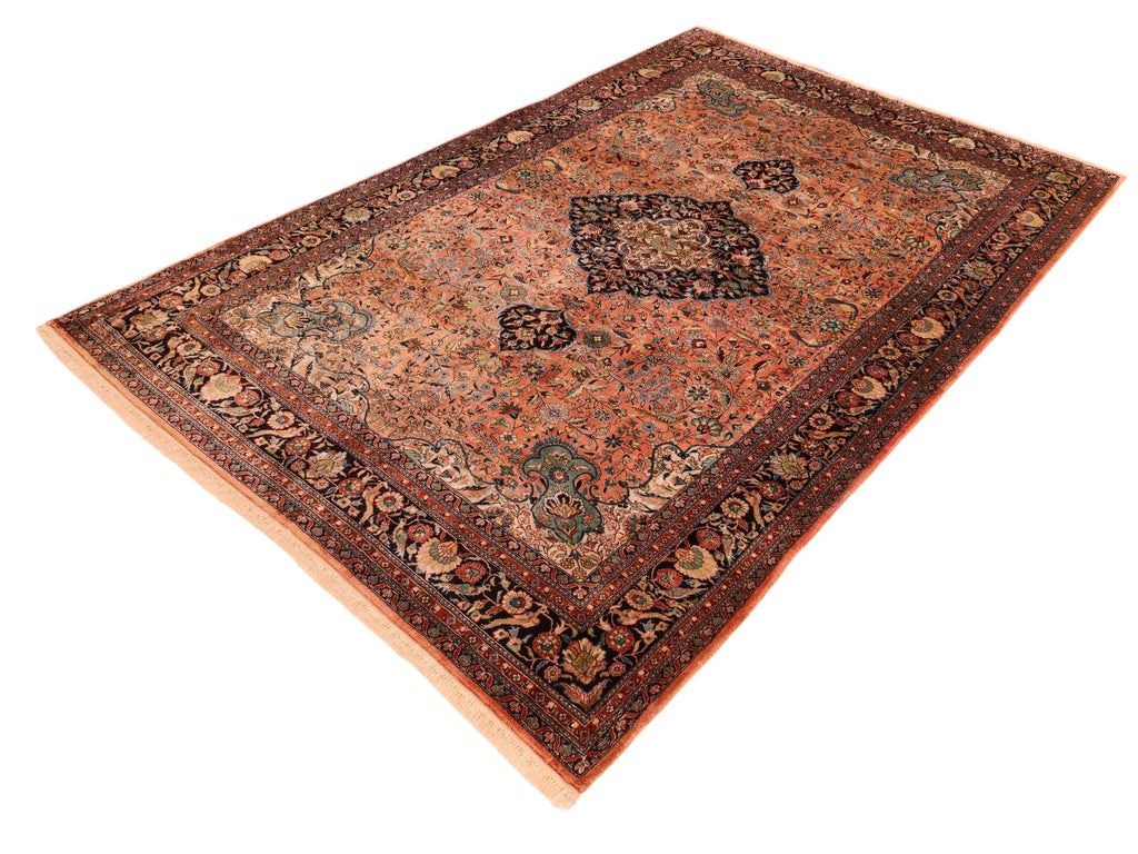 Chinesischer Seidenteppich – handgeknüpft, Seide auf Seide, 242 × 155 cm