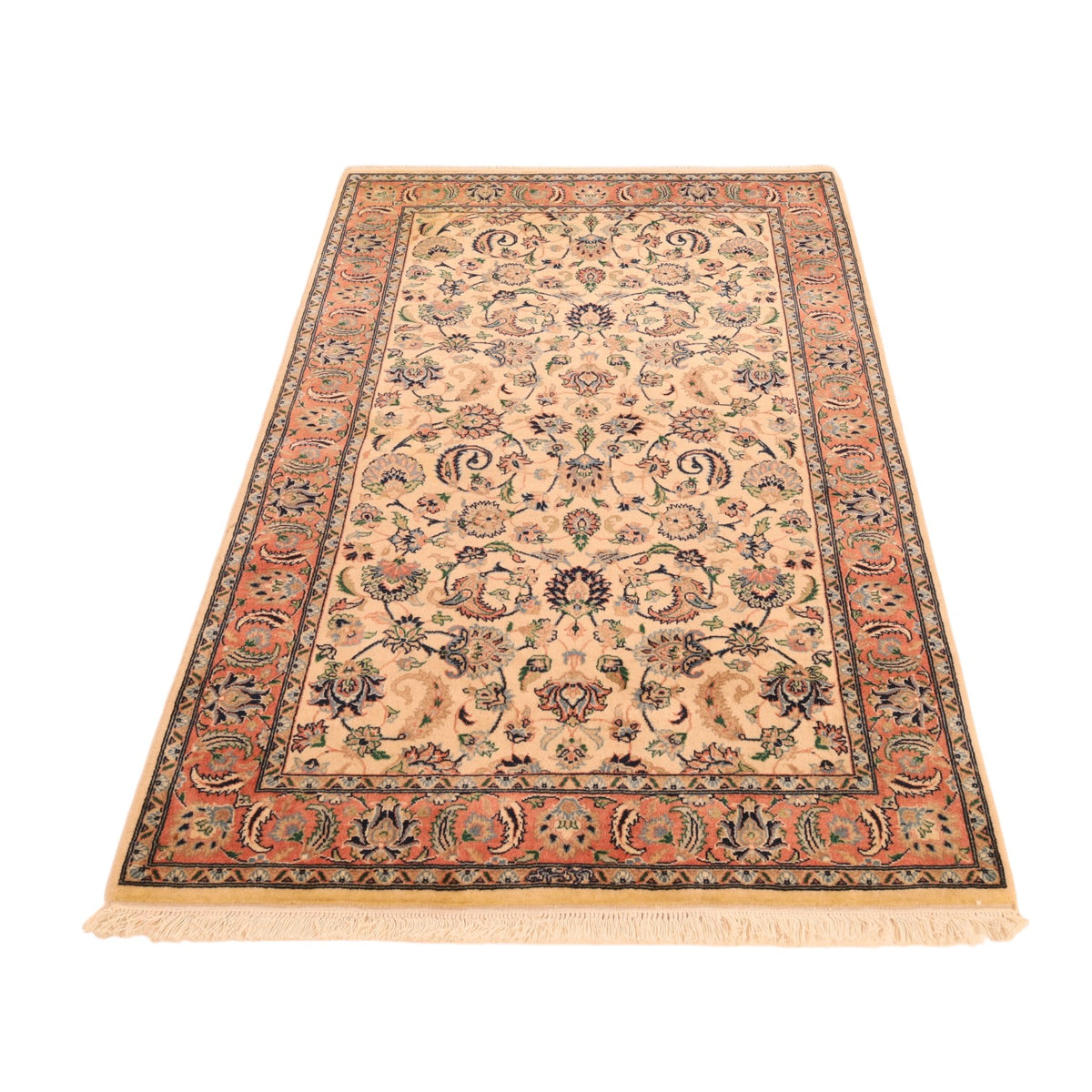 Indo-Täbriz-Orientteppich aus Wolle – handgeknüpft, 147 × 93 cm