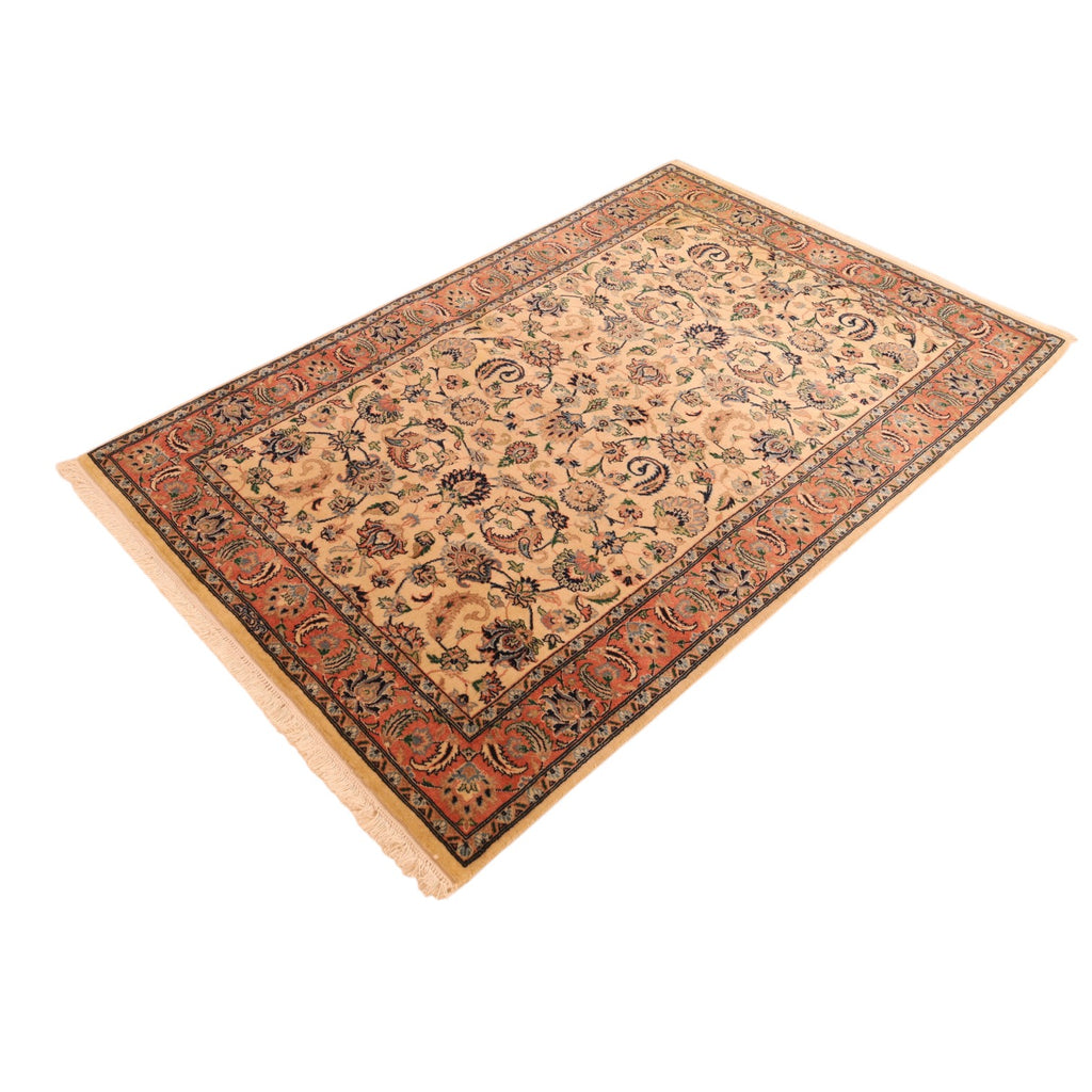 Indo-Täbriz-Orientteppich aus Wolle – handgeknüpft, 147 × 93 cm