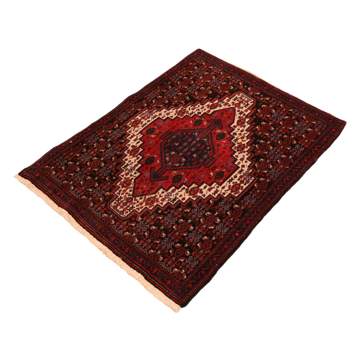 Gholtogh-Perserteppich aus Wolle – handgeknüpft, Rot, 100 × 73 cm