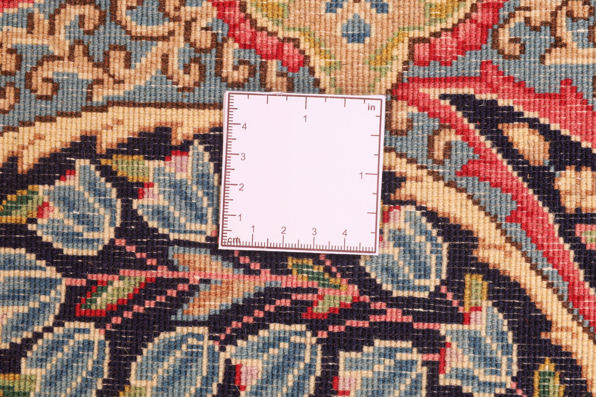Kerman-Teppich aus Wolle – handgeknüpft, Creme, 308 × 302 cm