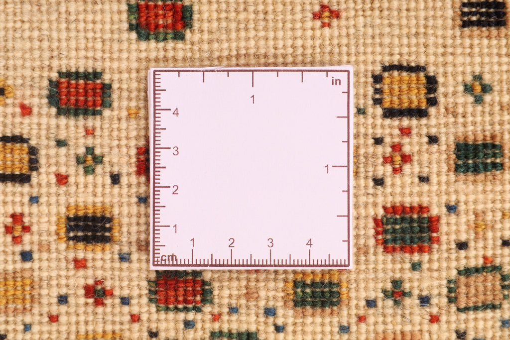 Moderner Wollteppich in Beige – handgeknüpft, 305 × 210 cm