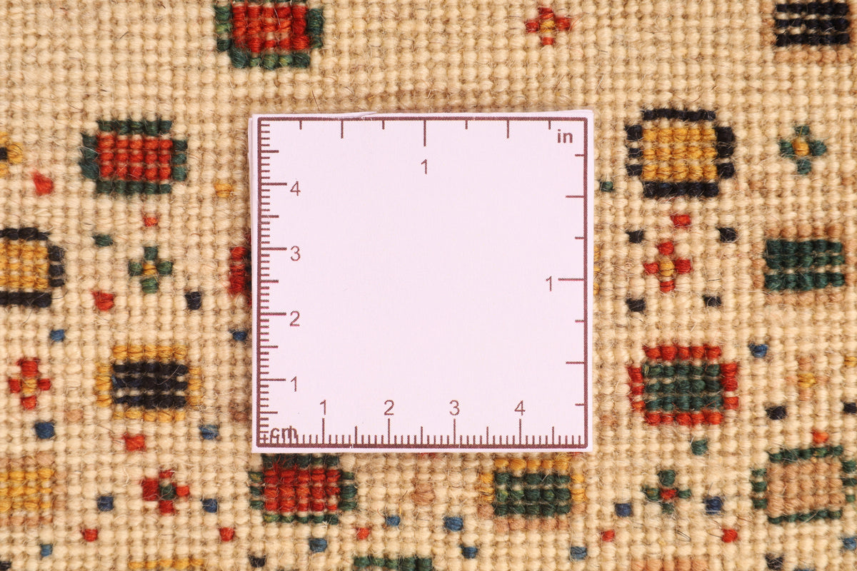 Moderner Wollteppich in Beige – handgeknüpft, 305 × 210 cm