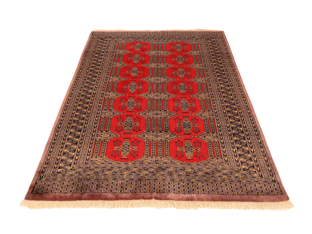 Pakistanischer Wollteppich – handgeknüpft, Rot, 190 × 132 cm