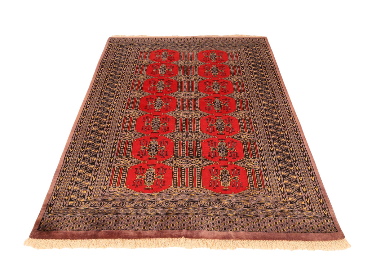 Pakistanischer Wollteppich – handgeknüpft, Rot, 190 × 132 cm