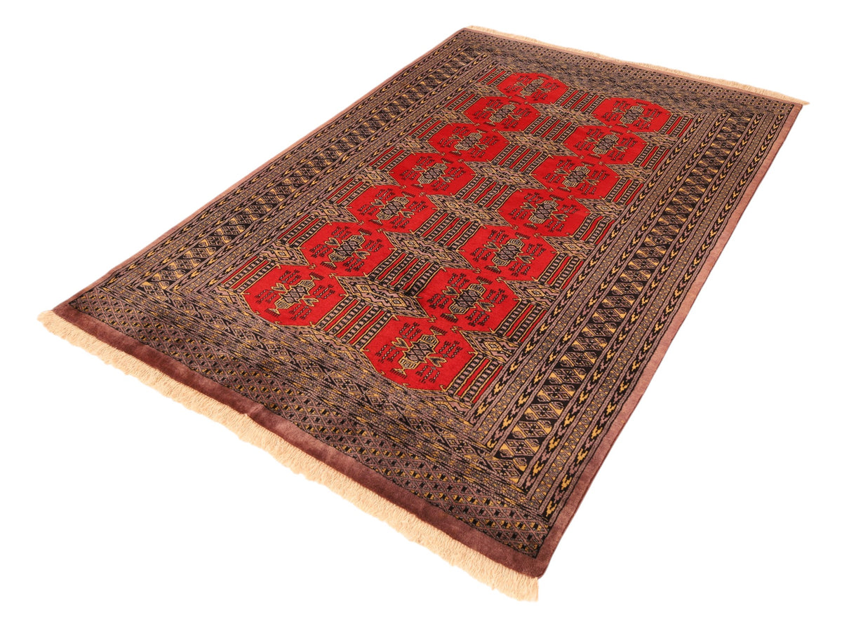 Pakistanischer Wollteppich – handgeknüpft, Rot, 190 × 132 cm