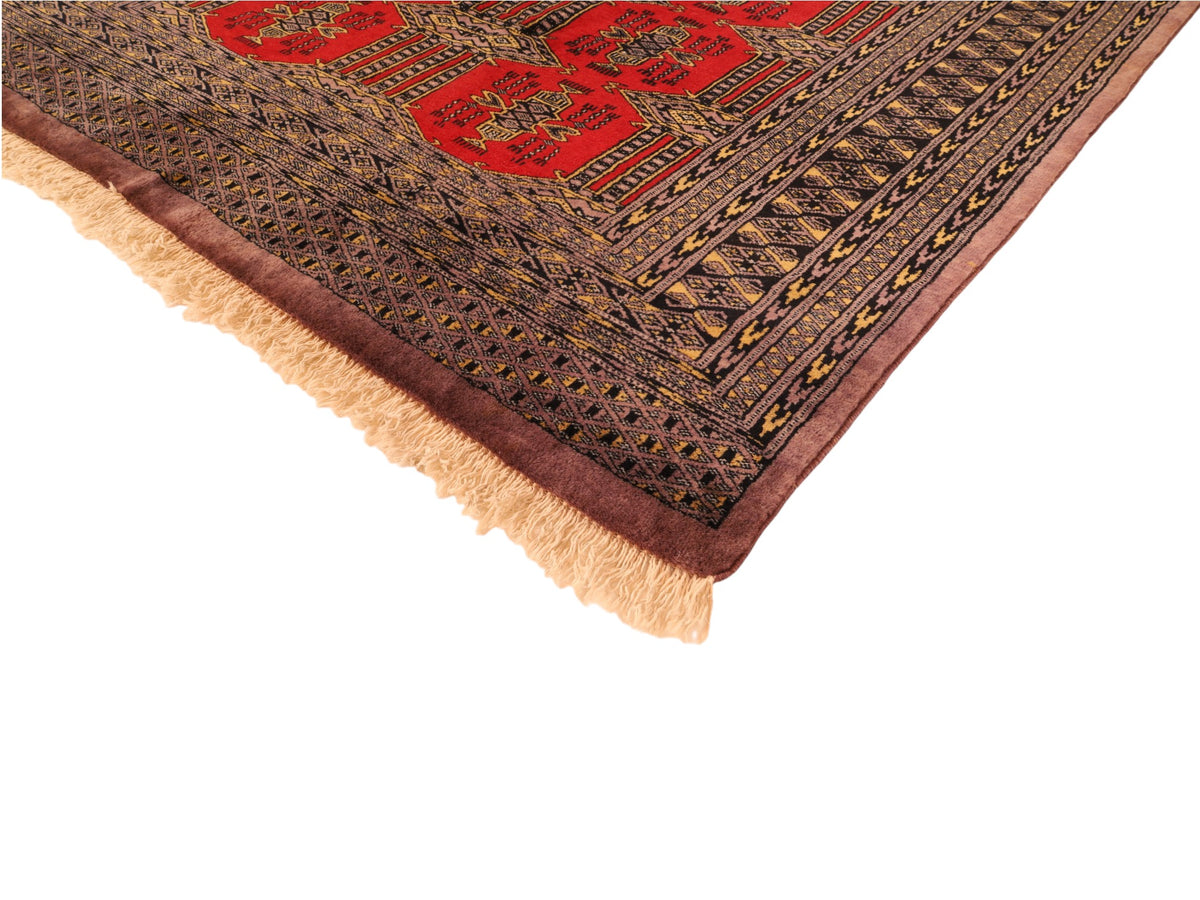 Pakistanischer Wollteppich – handgeknüpft, Rot, 190 × 132 cm