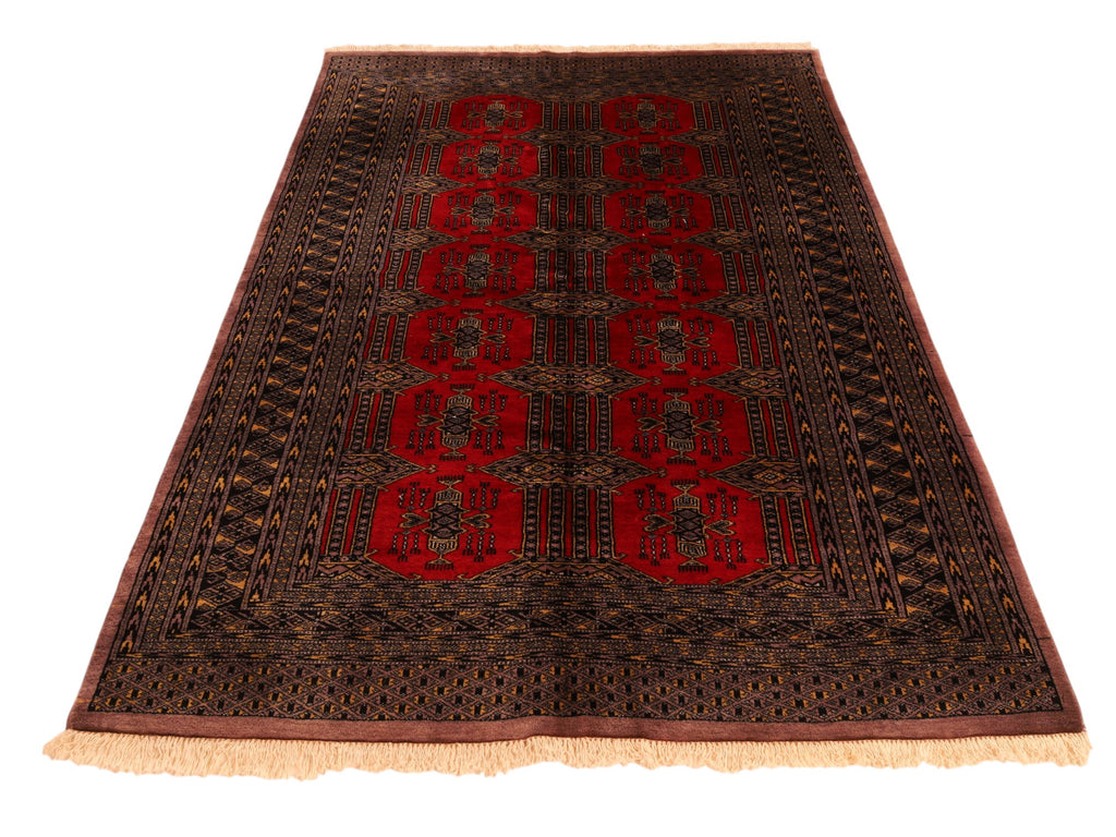 Pakistanischer Wollteppich – handgeknüpft, Rot, 190 × 132 cm