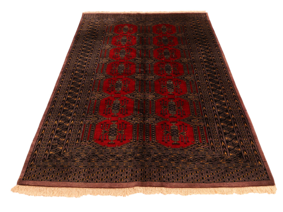 Pakistanischer Wollteppich – handgeknüpft, Rot, 190 × 132 cm