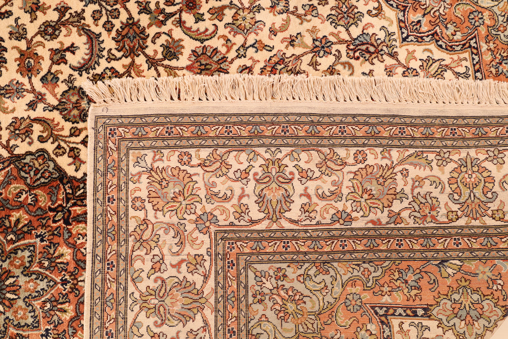 Kaschmir-Teppich aus reiner Seide – handgeknüpft, 248 × 170 cm