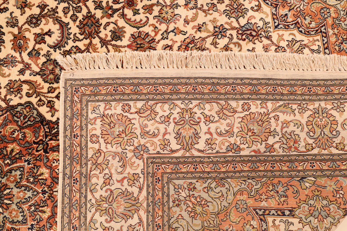 Kaschmir-Teppich aus reiner Seide – handgeknüpft, 248 × 170 cm