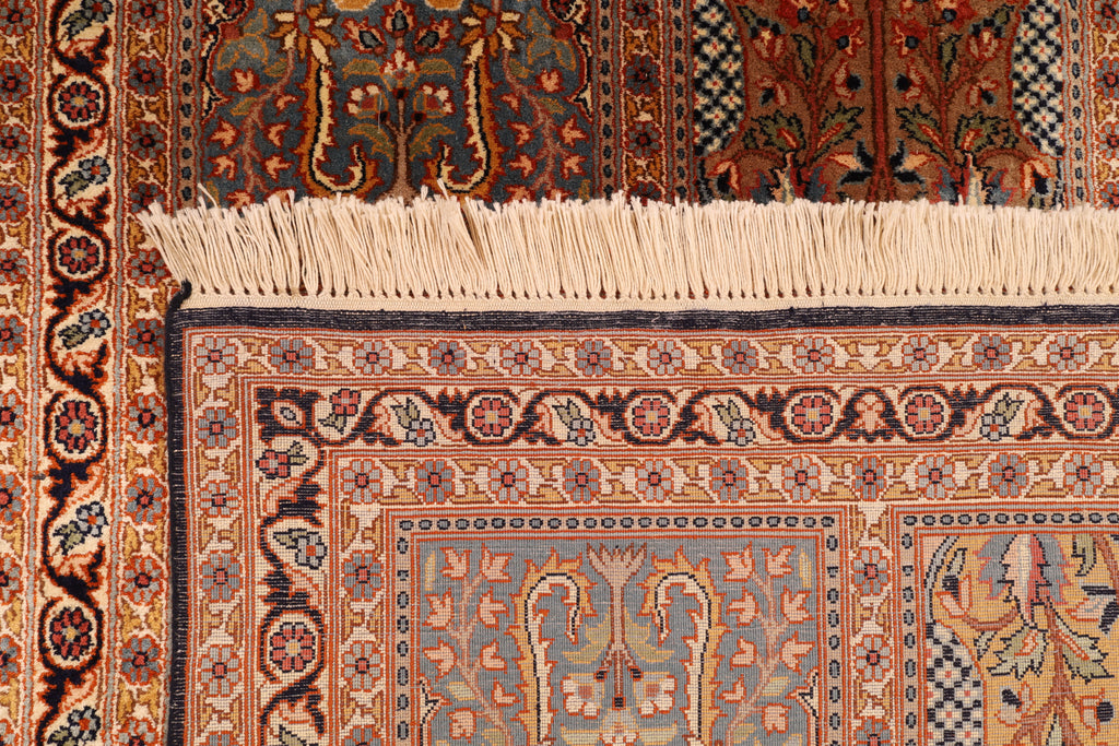 Kaschmir-Läufer aus Seide – handgeknüpfter Orientteppich, 302 × 76 cm