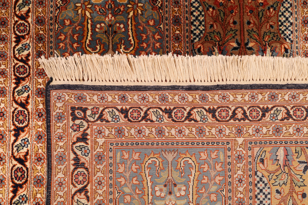 Kaschmir-Läufer aus Seide – handgeknüpfter Orientteppich, 302 × 76 cm