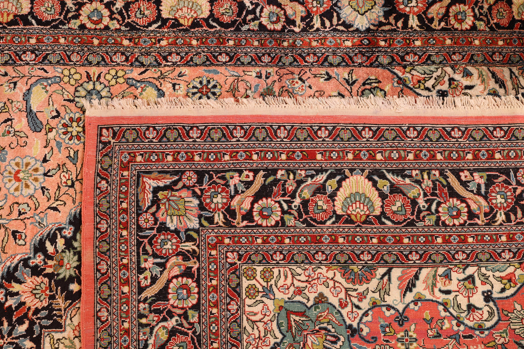 Chinesischer Seidenteppich – handgeknüpft, Seide auf Seide, 242 × 155 cm
