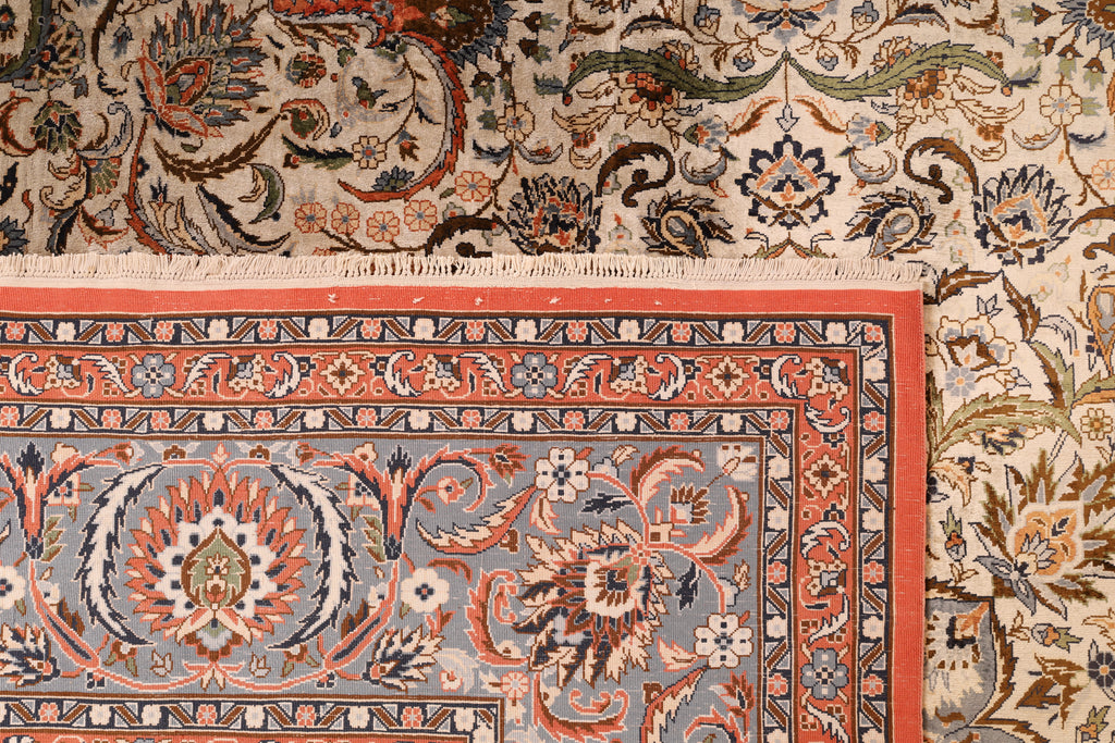 Chinesischer Seidenteppich – handgeknüpft, Seide auf Seide, 306 × 244 cm