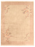 Chinesischer Wollteppich – handgeknüpft, Beige und Rosé, 363 × 272 cm
