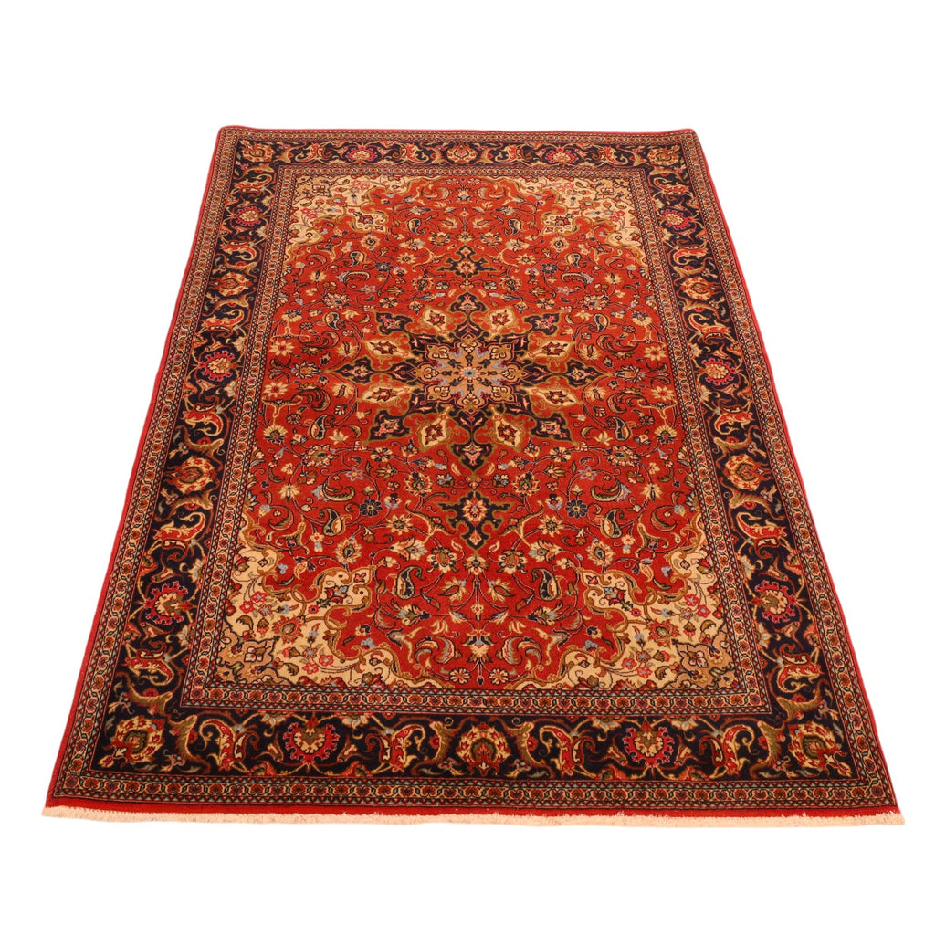 Qom-Perserteppich aus Wolle – handgeknüpft, Rot, 159 × 109 cm