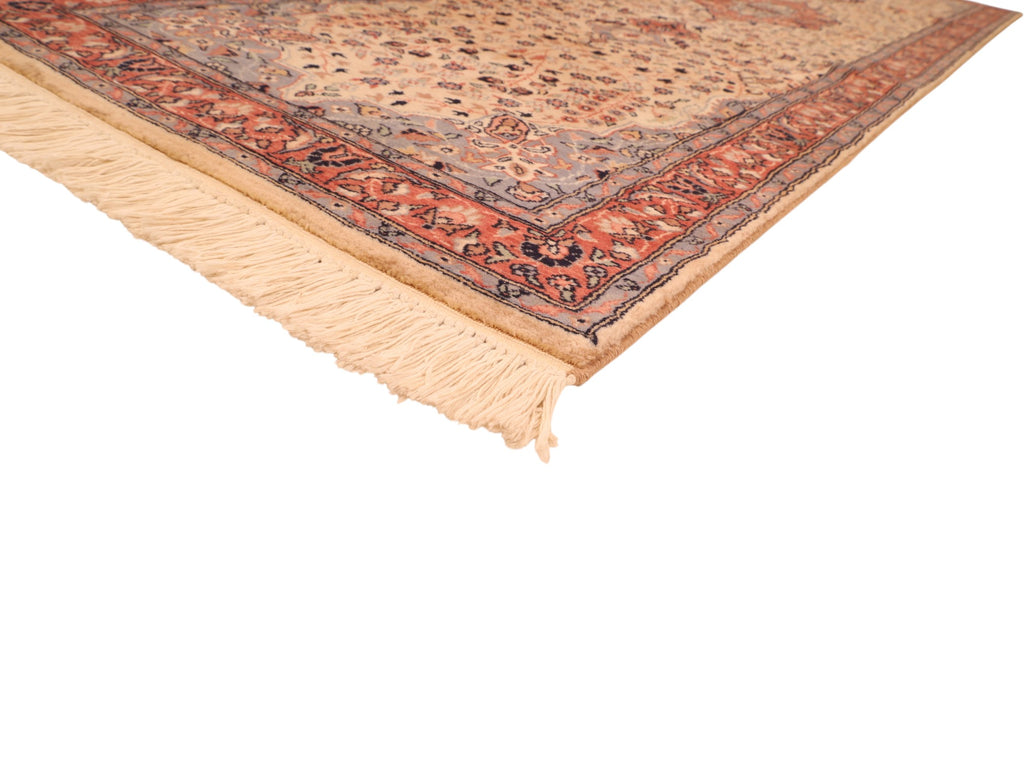 Pakistanischer Läufer aus Wolle – handgeknüpft, Beige, 269 × 75 cm