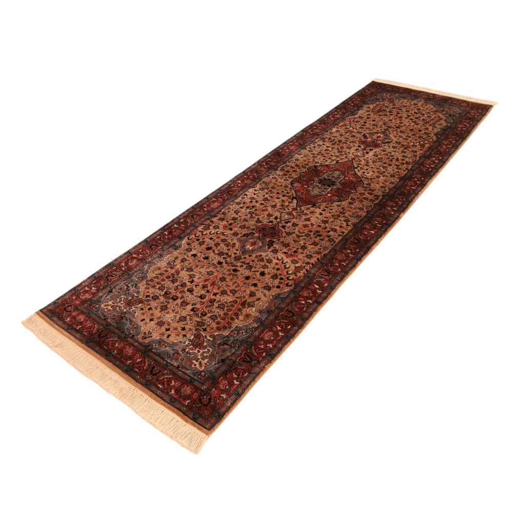 Pakistanischer Läufer aus Wolle – handgeknüpft, Beige, 269 × 75 cm