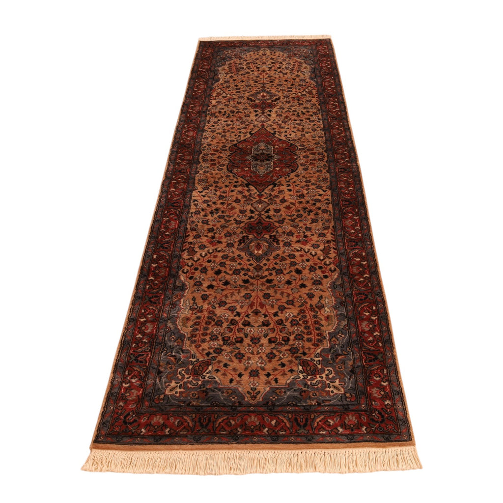 Pakistanischer Läufer aus Wolle – handgeknüpft, Beige, 269 × 75 cm