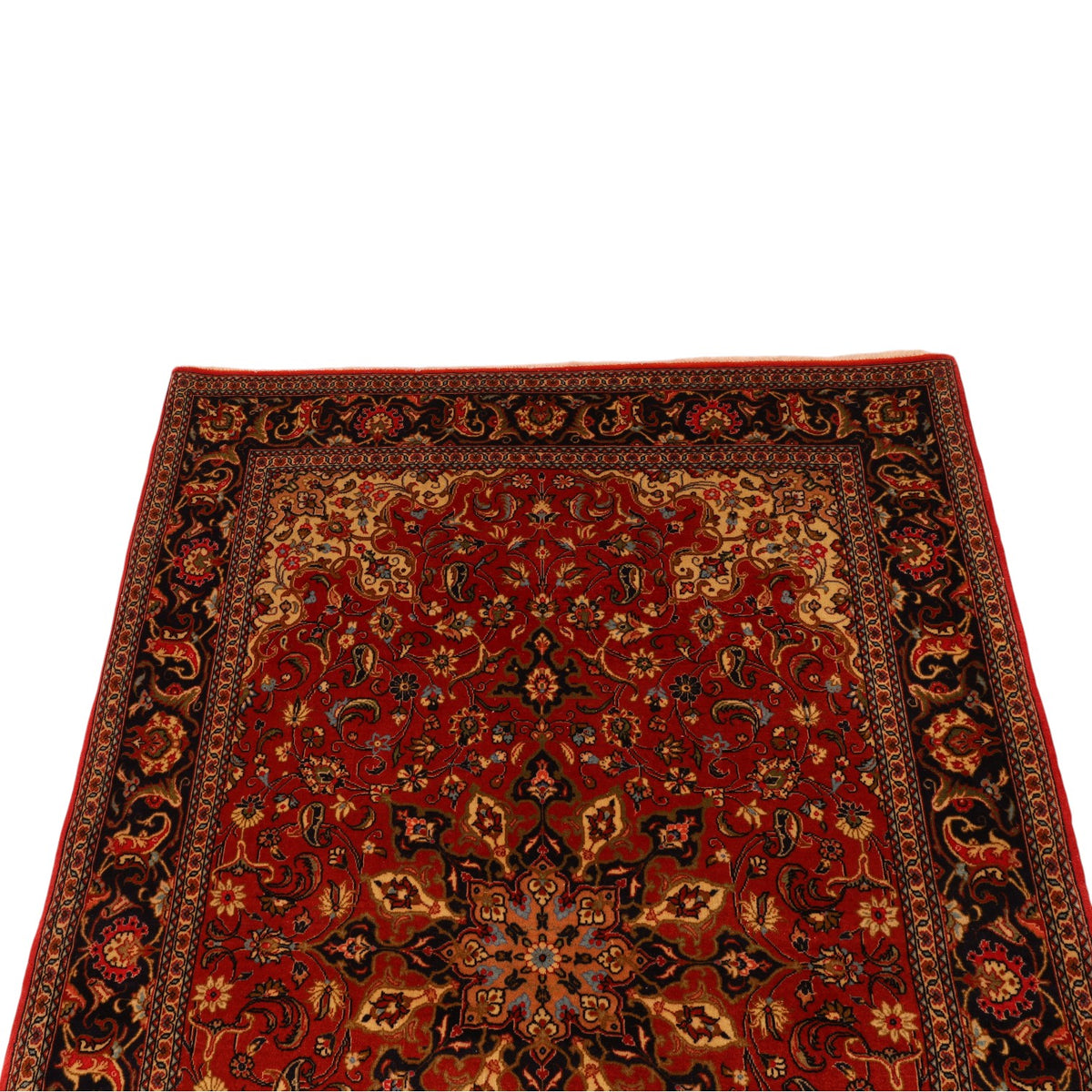 Qom-Perserteppich aus Wolle – handgeknüpft, Rot, 159 × 109 cm