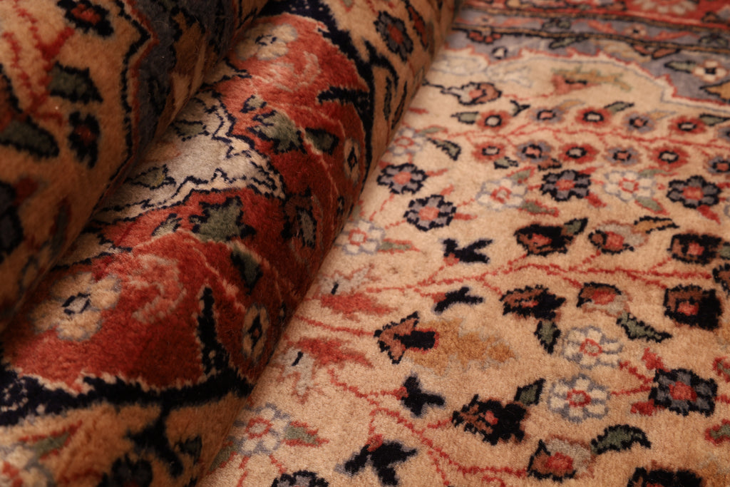 Pakistanischer Läufer aus Wolle – handgeknüpft, Beige, 269 × 75 cm