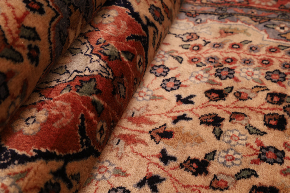 Pakistanischer Läufer aus Wolle – handgeknüpft, Beige, 269 × 75 cm