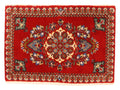 Handgeknüpfter Perserteppich Täbriz 93x65 Wolle Rot Blau
