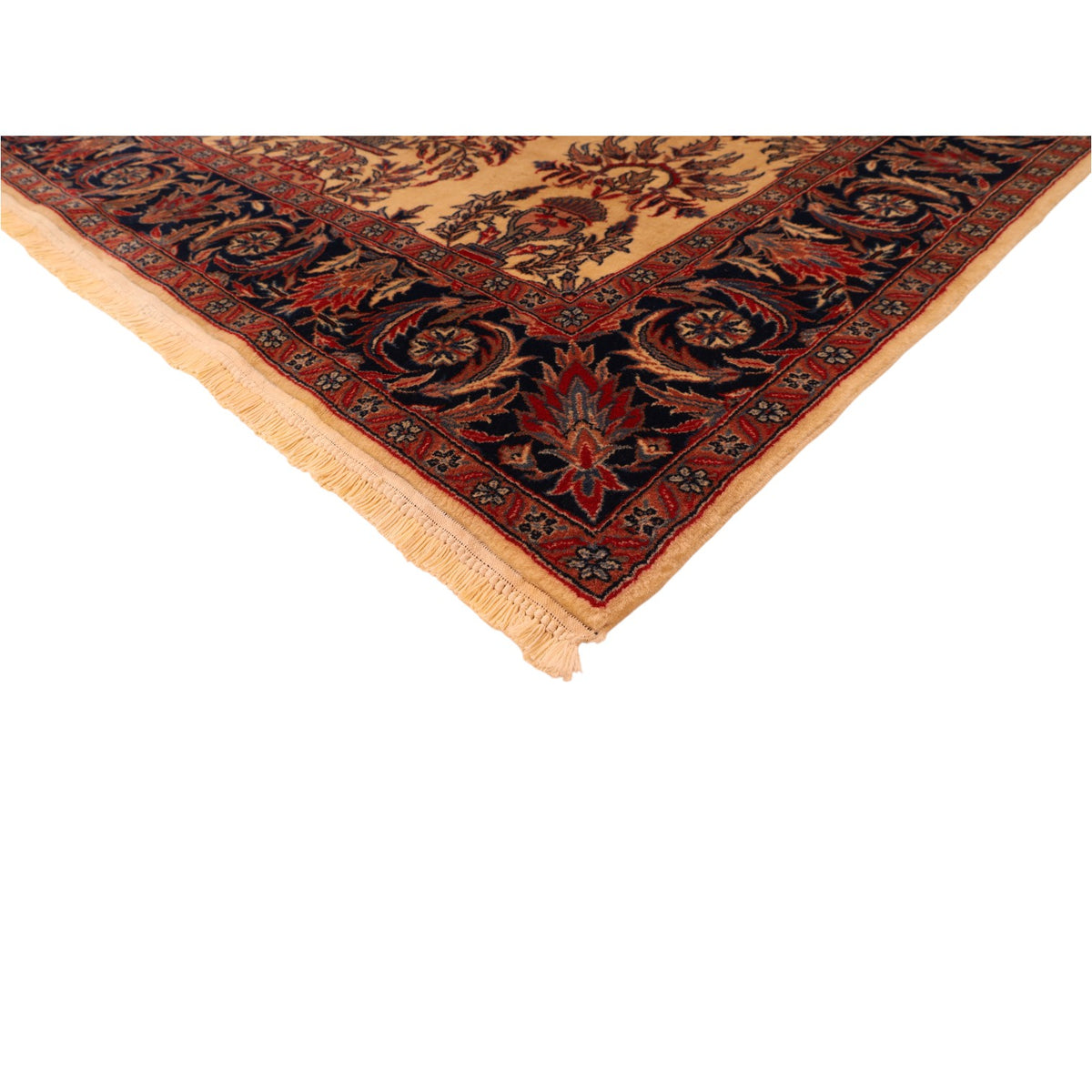Chinesischer Wollteppich – handgeknüpft, Beige, 163 × 128 cm