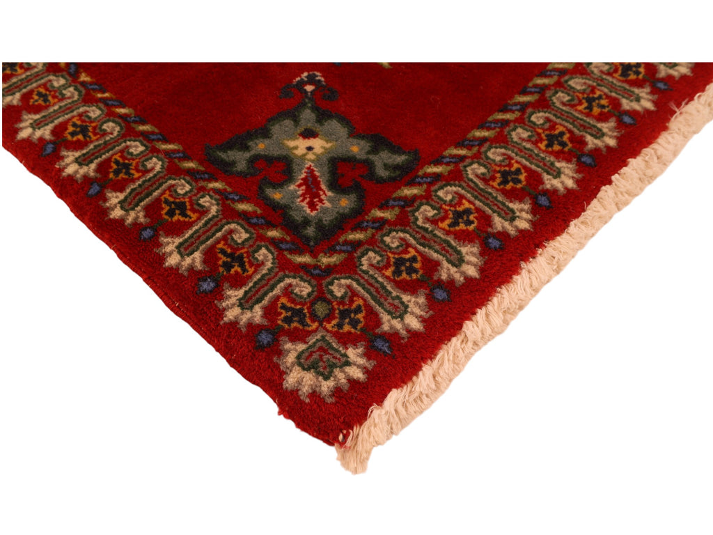 Handgeknüpfter Perserteppich Täbriz 93x65 Wolle Rot Blau