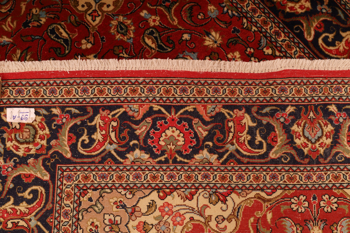 Qom-Perserteppich aus Wolle – handgeknüpft, Rot, 159 × 109 cm