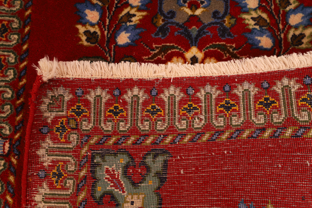 Handgeknüpfter Perserteppich Täbriz 93x65 Wolle Rot Blau