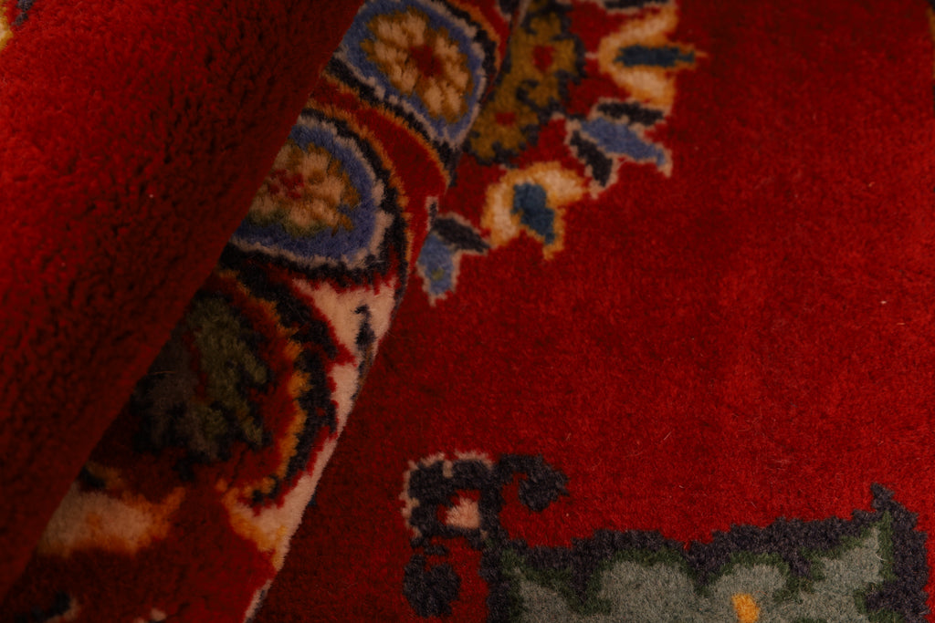 Handgeknüpfter Perserteppich Täbriz 93x65 Wolle Rot Blau