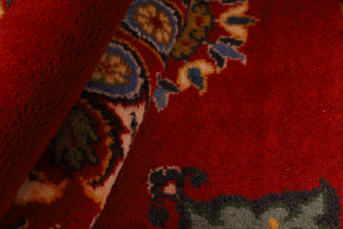 Handgeknüpfter Perserteppich Täbriz 93x65 Wolle Rot Blau