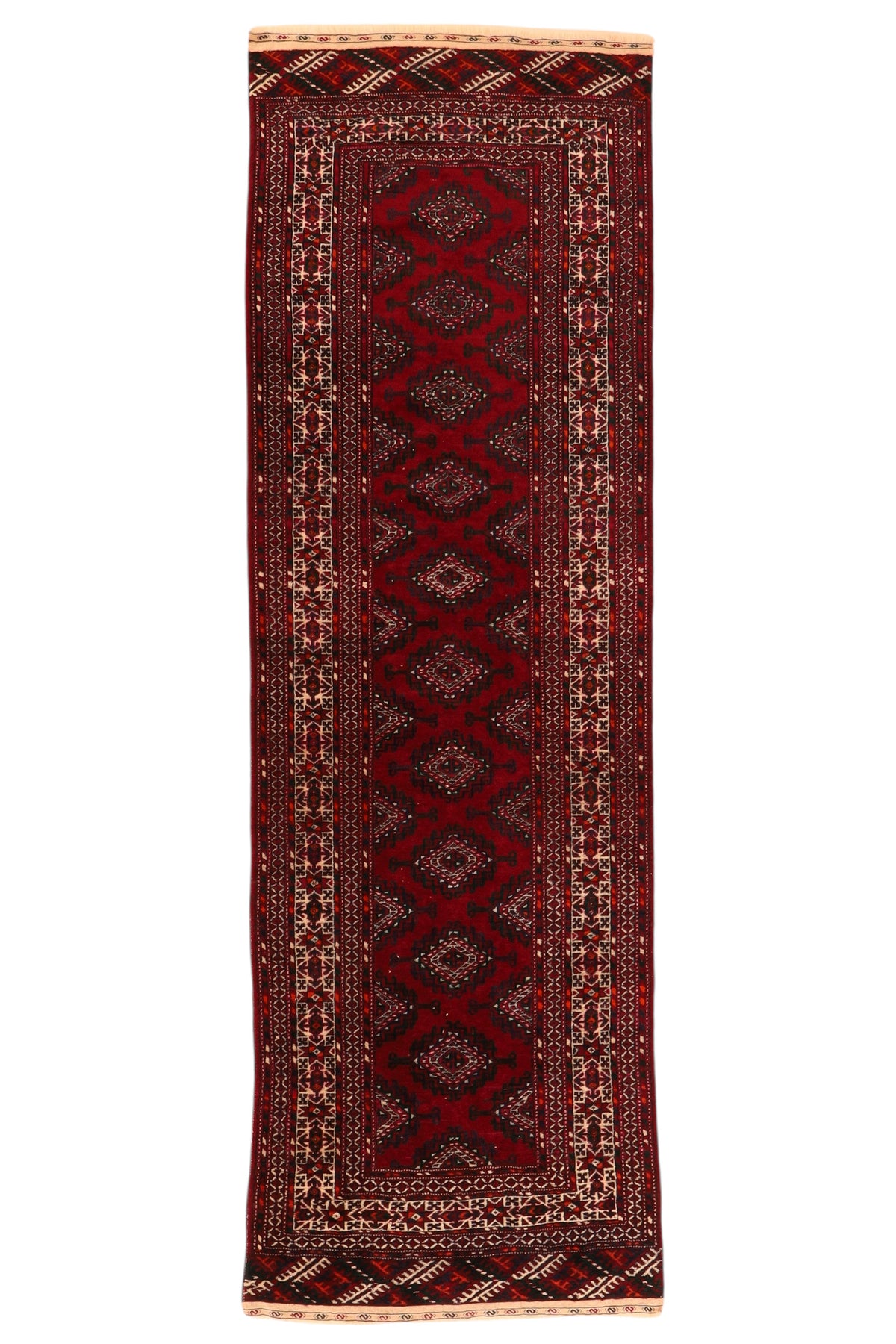 Afghanischer Baloutsch-Läufer – handgeknüpfter Orientteppich aus Wolle, 268 × 85 cm